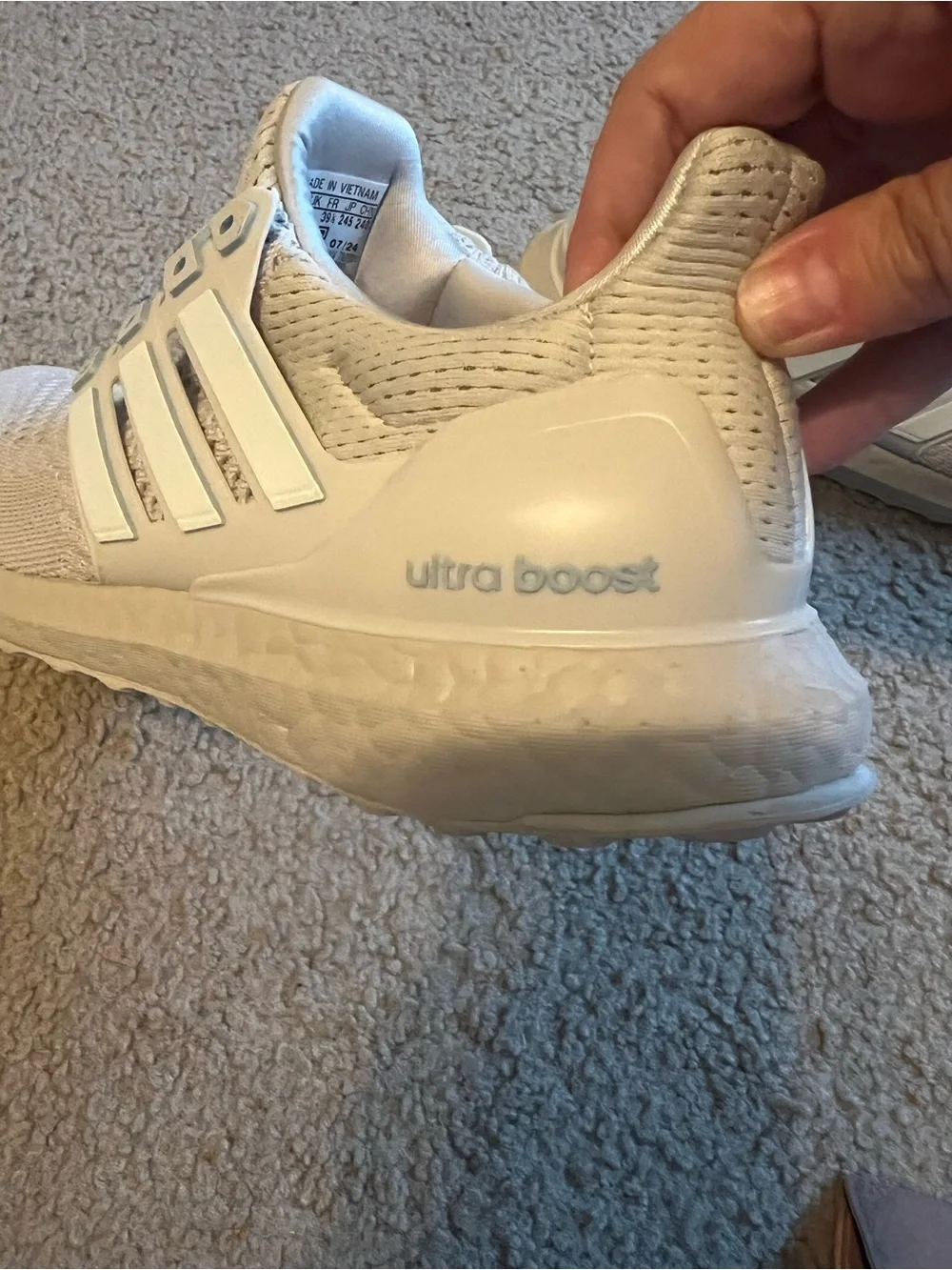 adidas Women’s Ultra Boost Athletic Shoes in Off-White/Grey